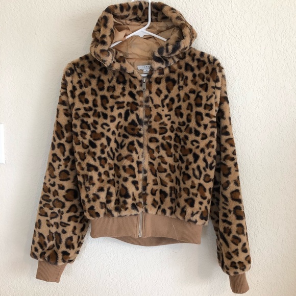 LEOPARD BANDED DETAIL HOODIE JACKET - Picture 2 of 5